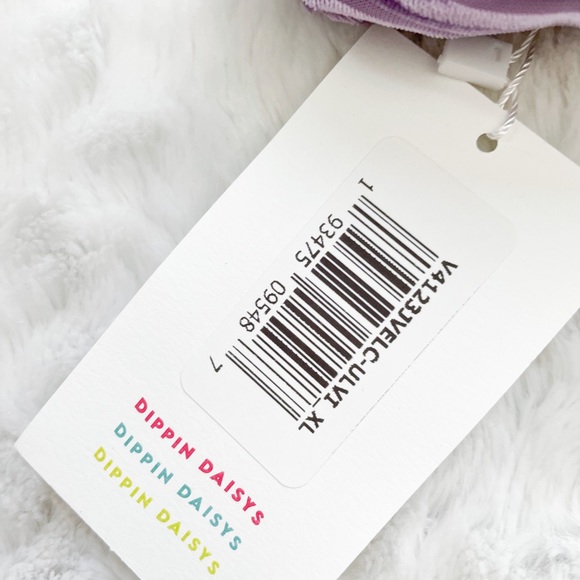 NWT- DIPPIN DAISY’S Fuego Lavender One Shoulder Faux Velvet Bikini Top - Picture 4 of 10